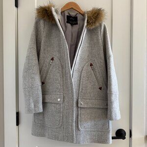 J.Crew Chateau Parka Italian Stadium Cloth Wool Size 4